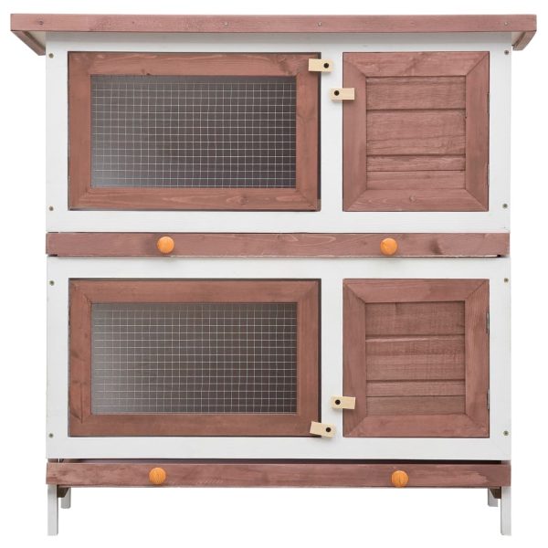 Coelheira de exterior 4 portas madeira castanho - Image 3