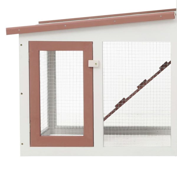 Coelheira exterior grande 204x45x85cm madeira castanho e branco - Image 4