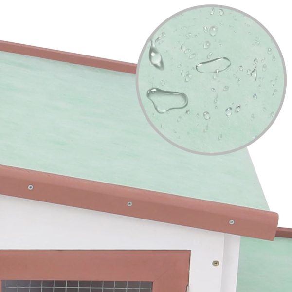 Coelheira exterior grande 204x45x85cm madeira castanho e branco - Image 6