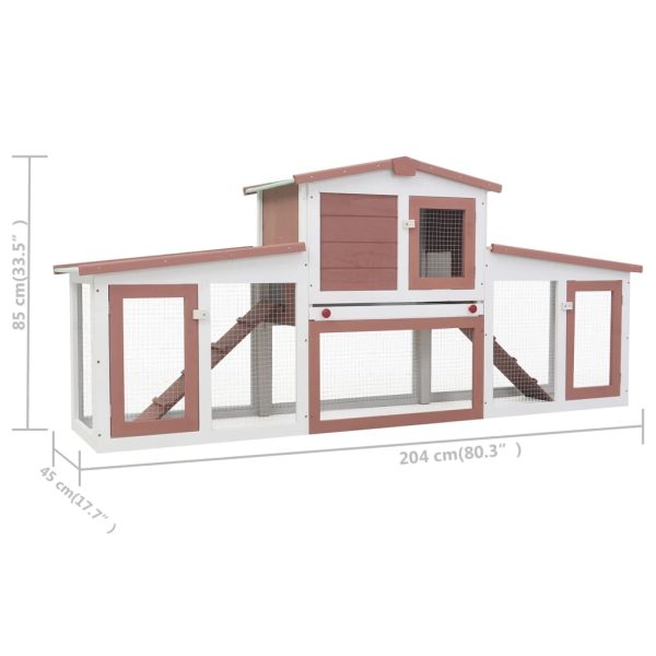 Coelheira exterior grande 204x45x85cm madeira castanho e branco - Image 7