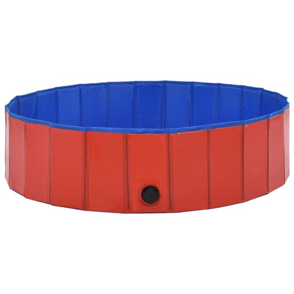 Piscina para cães dobrável 120x30 cm PVC vermelho - Image 4