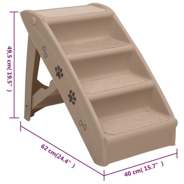 Escadas para cães dobráveis 62x40x49,5 cm castanho - Image 9