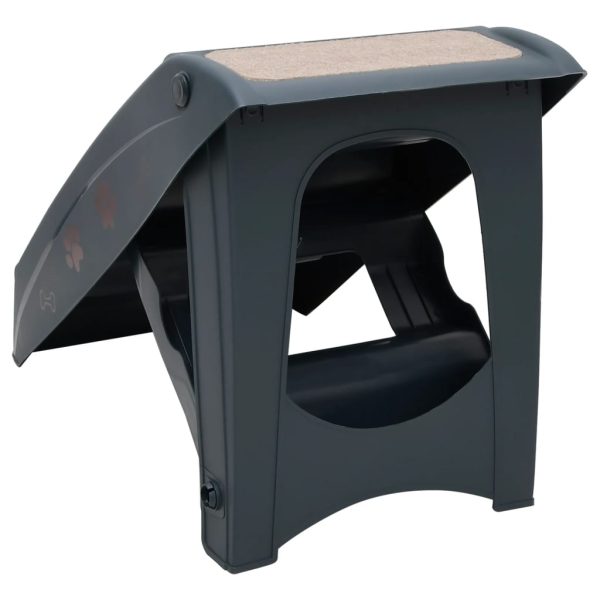 Escada para cães dobrável com 4 degraus cinzento-escuro - Image 5