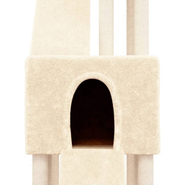 Árvore para gatos c/ postes arranhadores sisal 190 cm cor creme - Image 6