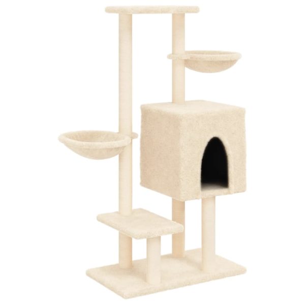 Árvore para gatos c/ postes arranhadores sisal 117 cm cor creme - Image 2