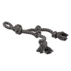 DUVO JUGUETE PERRO ECO CUERDA NEGRA 5 NUDOS CON ASA 41 x 11 x 5 CM