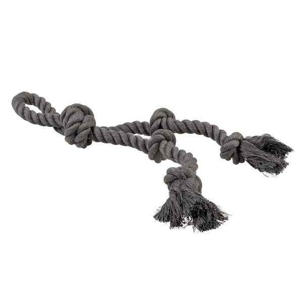 DUVO JUGUETE PERRO ECO CUERDA NEGRA 5 NUDOS CON ASA 41 x 11 x 5 CM