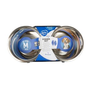 DUVO SOPORTE CON COMEDEROS ACERO (16 CM 950 ML)