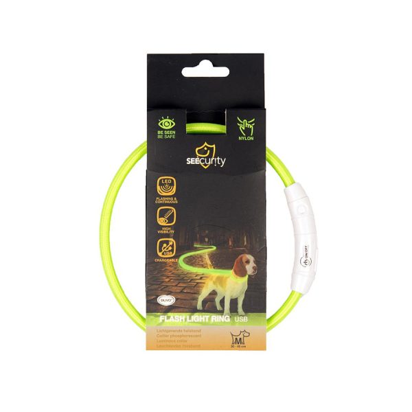 DUVO SEECURITY COLLAR LED NYLON REDONDO VERDE (45 CM)