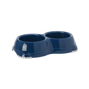 MODERNA COMEDERO SMARTY PERRO DOBLE Nº2 (MARINO 2 x 645 ml ( 31 x 7 ))