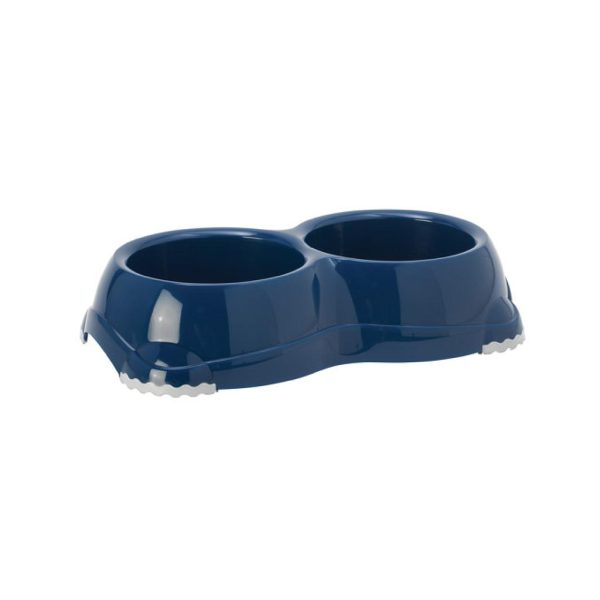 MODERNA COMEDERO SMARTY PERRO DOBLE Nº2 (MARINO 2 x 645 ml ( 31 x 7 ))