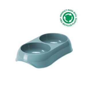 MODERNA RECYCLED COMEDERO GUSTO PERRO DOBLE (ACUARELA 2 x 200 ML ( 23 x 13 x 4 CM))