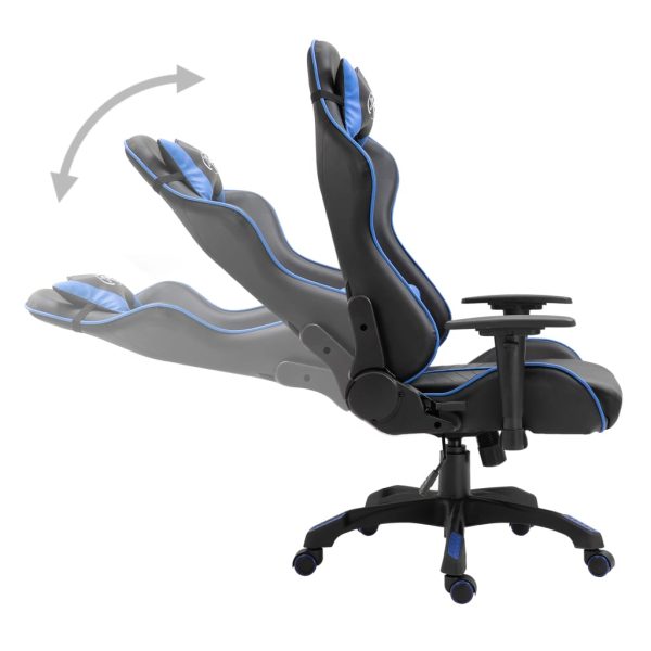 Cadeira de gaming couro artificial azul - Image 3