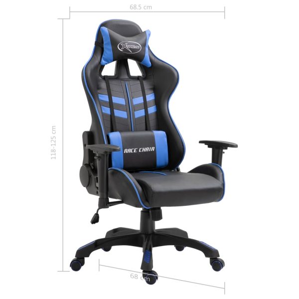 Cadeira de gaming couro artificial azul - Image 9