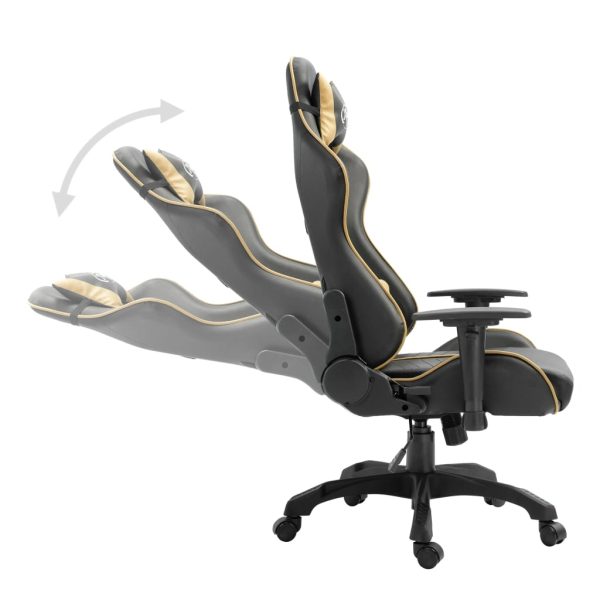 Cadeira de gaming couro artificial dourado - Image 3