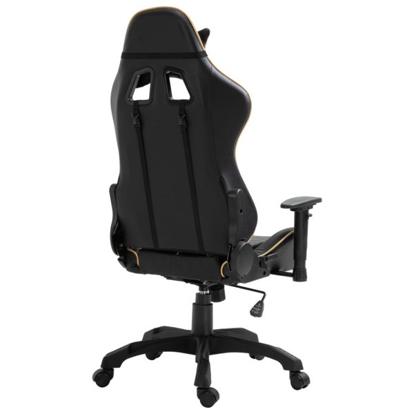 Cadeira de gaming couro artificial dourado - Image 4