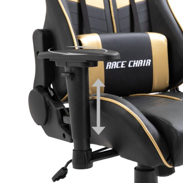 Cadeira de gaming couro artificial dourado - Image 7