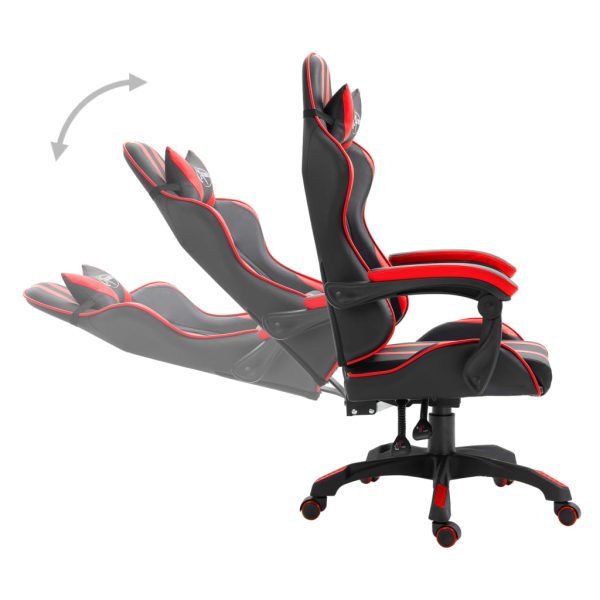 Cadeira de gaming couro artificial vermelho - Image 3