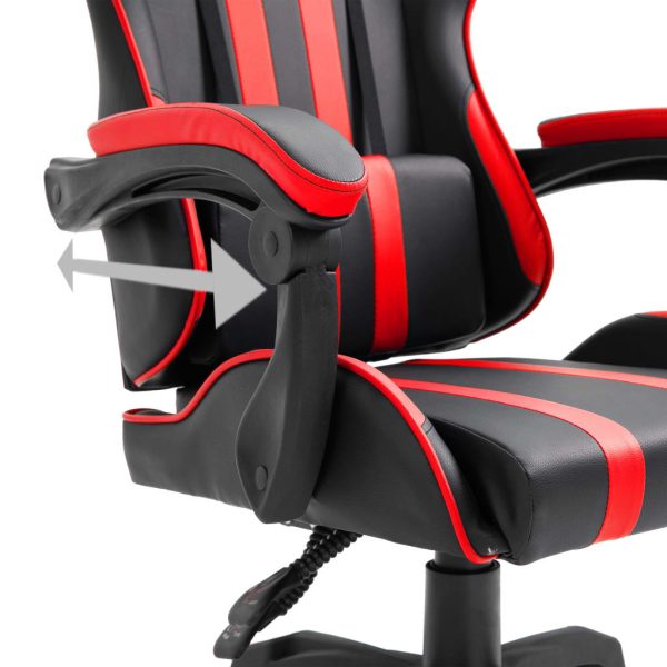 Cadeira de gaming couro artificial vermelho - Image 7