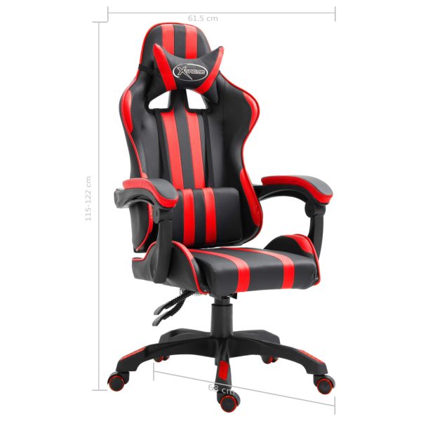 Cadeira de gaming couro artificial vermelho - Image 9