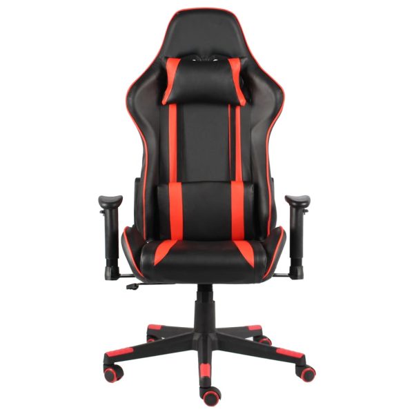 Cadeira de gaming giratória PVC vermelho - Image 2