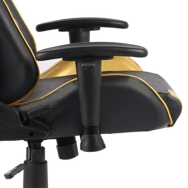 Cadeira de gaming giratória PVC dourado - Image 6