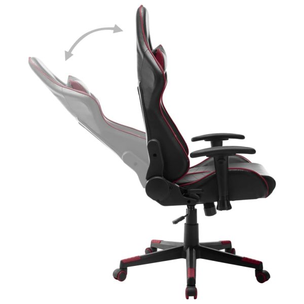 Cadeira de gaming couro artificial preto e vermelho tinto - Image 4