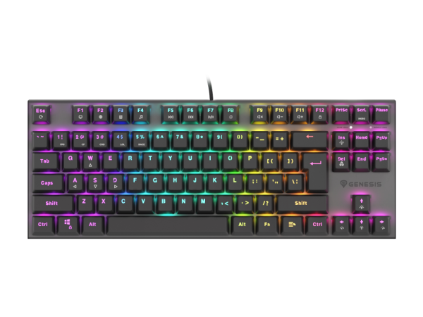 TECLADO GAMING GENESIS THOR 303 TKL RGB NEGRO MECANICO SWITCH OUTEMU ROJO