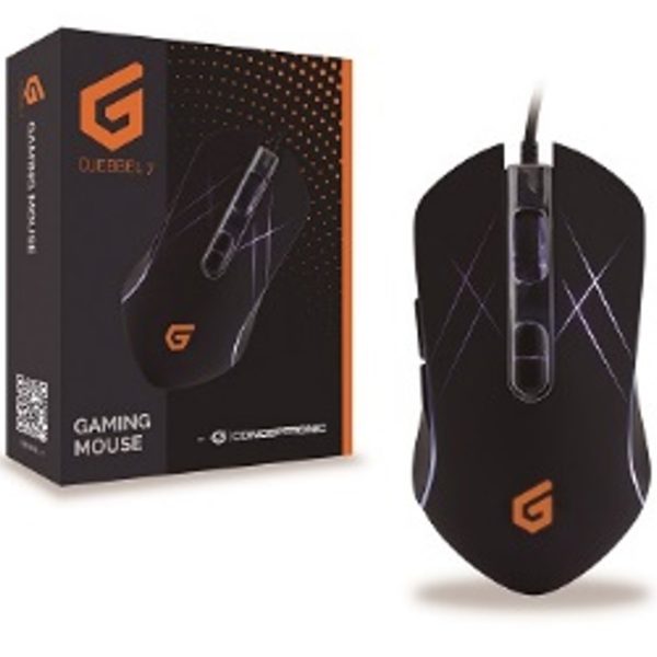 Mouse raton gaming conceptronic djebbel01b usb - 3200dpi - iluminacion led - cable usb trenzado 1.6m