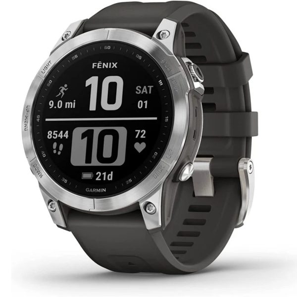 Reloj smartwatch garmin fenix 7 plata - grafito - gps - 47mm - wifi - bt - 10 atm