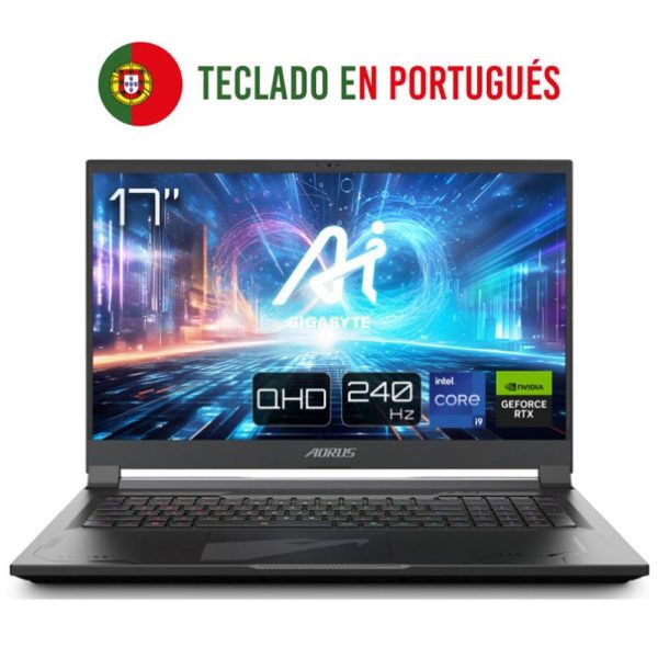 Portatil gigabyte 17x azg - 65pt665sh i9 - 14900hx 32gb ssd 2tb 17.3pulgadas portugues