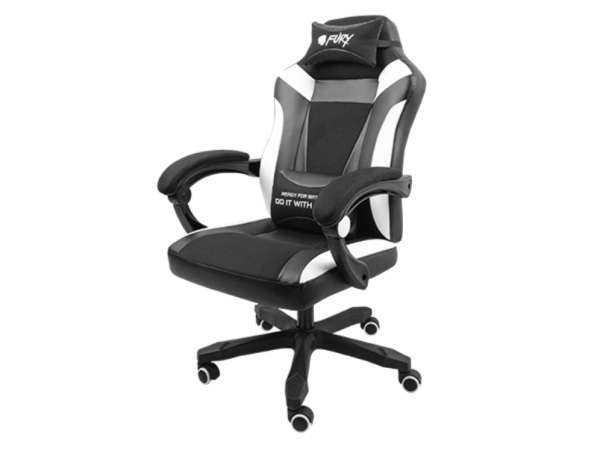 SILLA GAMING FURY AVENGER M+ GASLIFT 3 150KG NEGRA/BLANCA