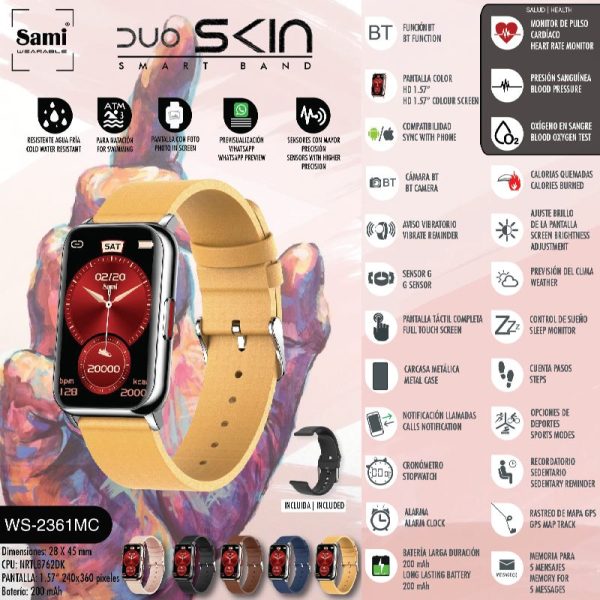 RELOJ SAMI WEARABLE SMARTBAND 3ATM DUO SKIN - Image 2