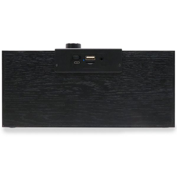 Altavoz Música Universal Bluetooth Marca COOL Retro (20W) Madera Negro Frontal Plata - Image 8