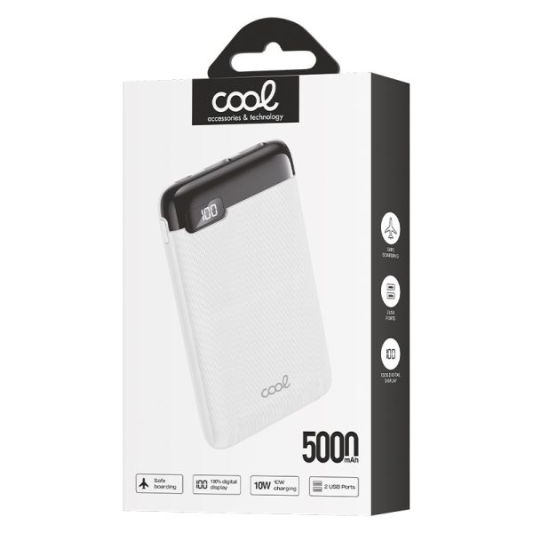 Bateria Externa Power Bank 5000 mAh Display COOL 10W Blanco - Image 3