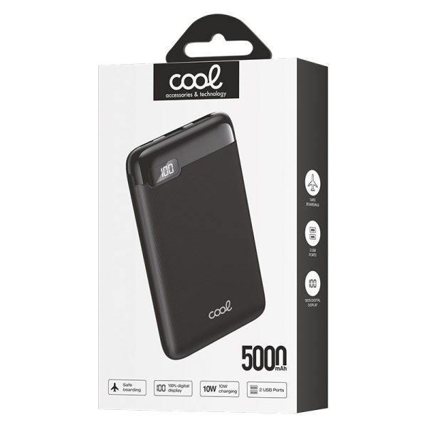 Bateria Externa Power Bank 5000 mAh Display COOL 10W Negro - Image 2