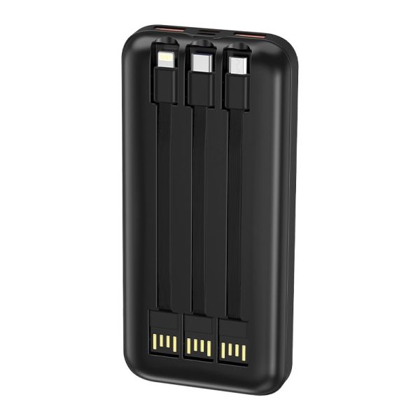 Batería Externa Universal Power Bank 10.000 mAh Carga Rápida 22.5W (3 cables) Negro - Image 4