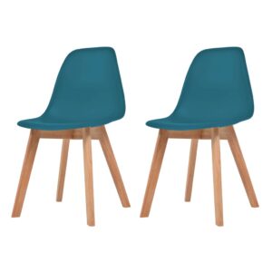 Cadeiras de jantar 2 pcs plástico turquesa