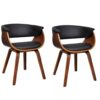 Cadeiras jantar 2 pcs madeira curvada e couro artificial - Image 2