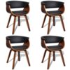 Cadeiras de jantar 4 pcs madeira curvada e couro artificial - Image 2