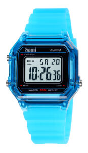 RELOJ SAMI VINTAGE LCD WR50M CORREA/CARCASA TRANSP.