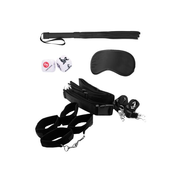 KIT DE RESTRIÇÃO BONDAGE BELT RESTRAINT SYSTEM OUCH! PRETO