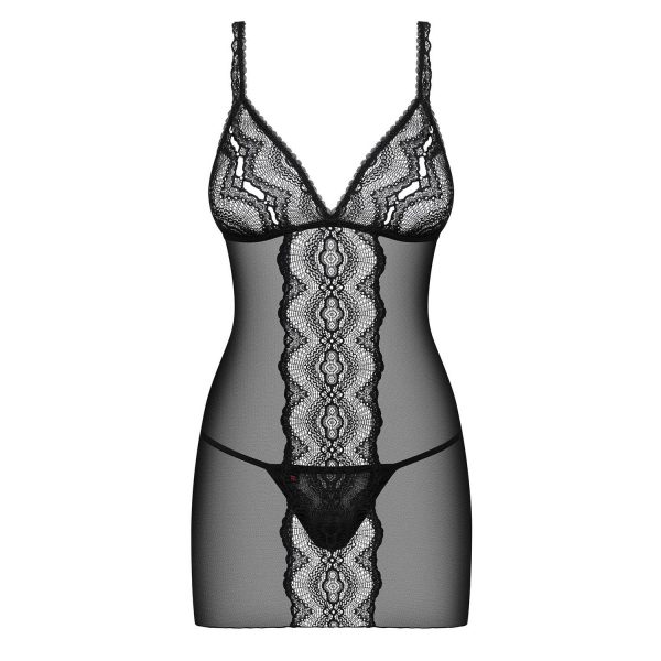 CAMISA DE NOITE E TANGA LUCITA OBSESSIVE PRETA - Image 2