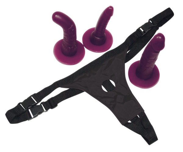 STRAP-ON COM 3 DILDOS BAD KITTY