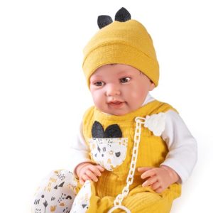 MUÑECO RECIEN NACIDO PIPO RAYAS CON COJIN