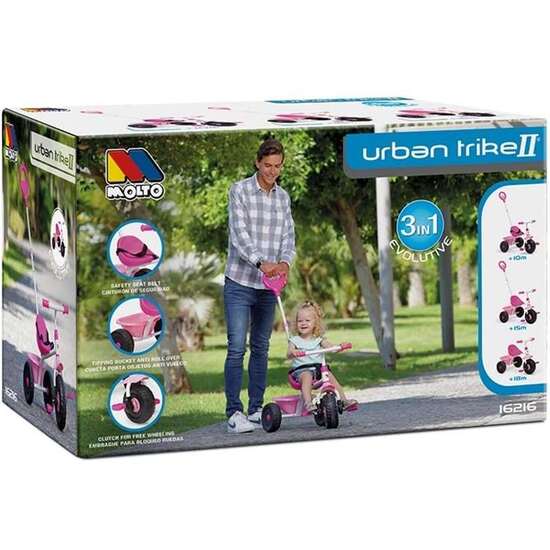 TRICICLO URBAN TRIKE 3 EN 1 ROSA (DESDE LOS 10 HASTA LOS 18 MESES) - Image 2