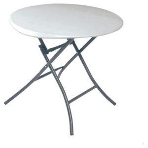 MESA REDONDA PLEGABLE BLANCA LIFETIME D83X73,5 CM