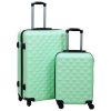 Conjunto de tróleis estojo rígido 2 pcs ABS verde hortelã