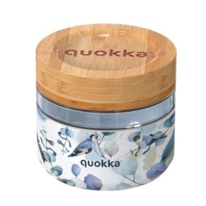 RECIPIENTE DE COMIDA QUOKKA CRISTAL 500ML CON FUNDA DELI BLUE NATURE