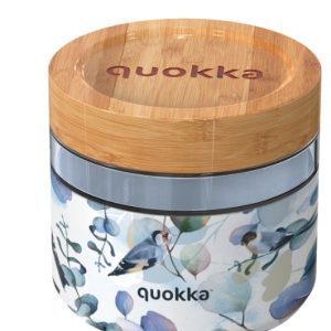 RECIPIENTE DE COMIDA QUOKKA CRISTAL 820ML CON FUNDA DELI BLUE NATURE